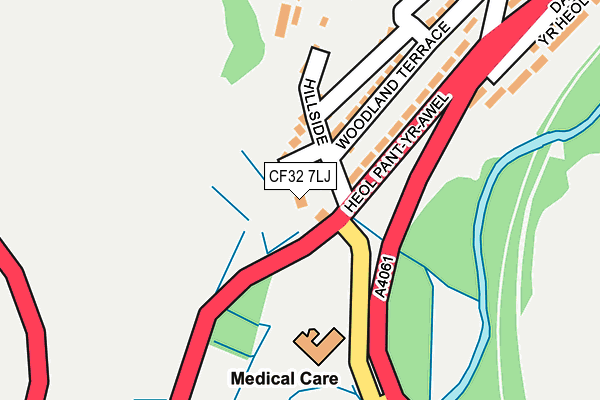 CF32 7LJ map - OS OpenMap – Local (Ordnance Survey)