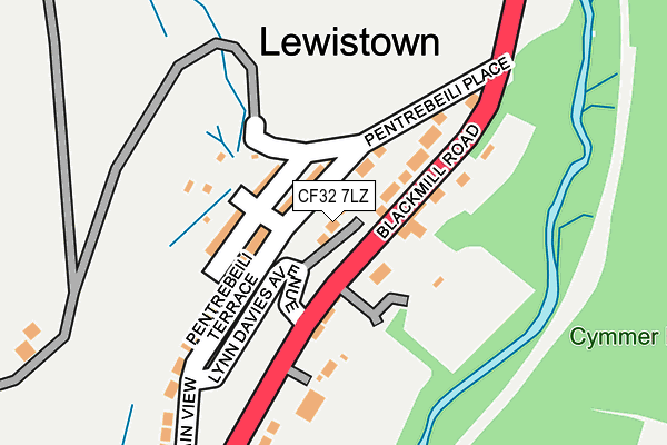 CF32 7LZ map - OS OpenMap – Local (Ordnance Survey)