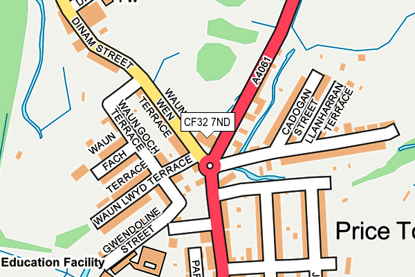 CF32 7ND map - OS OpenMap – Local (Ordnance Survey)