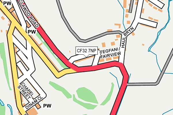 CF32 7NP map - OS OpenMap – Local (Ordnance Survey)