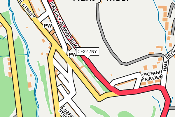 CF32 7NY map - OS OpenMap – Local (Ordnance Survey)