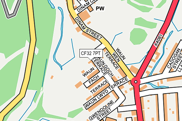 CF32 7PT map - OS OpenMap – Local (Ordnance Survey)