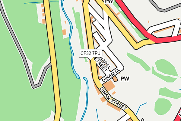 CF32 7PU map - OS OpenMap – Local (Ordnance Survey)