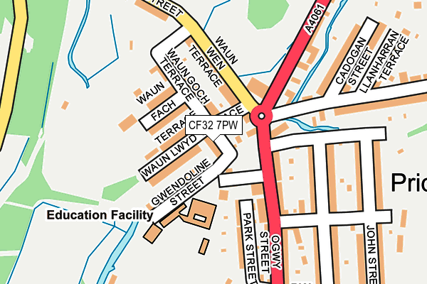 CF32 7PW map - OS OpenMap – Local (Ordnance Survey)