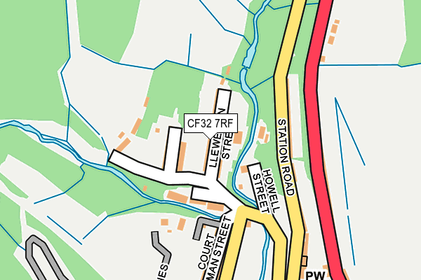CF32 7RF map - OS OpenMap – Local (Ordnance Survey)