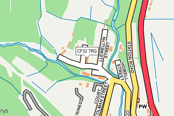 CF32 7RG map - OS OpenMap – Local (Ordnance Survey)