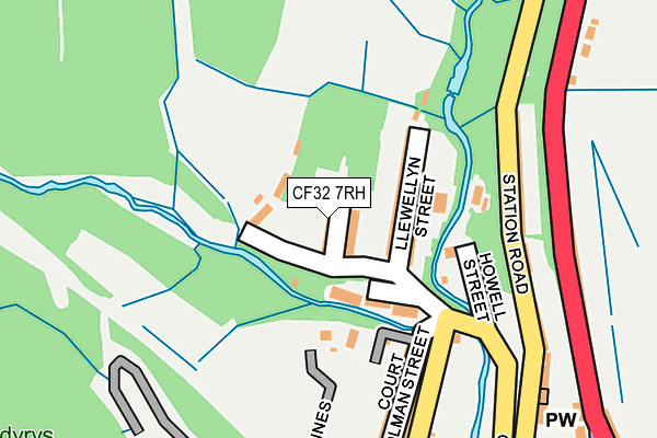 CF32 7RH map - OS OpenMap – Local (Ordnance Survey)
