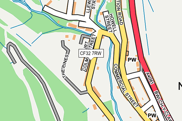 CF32 7RW map - OS OpenMap – Local (Ordnance Survey)