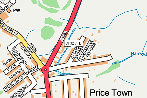 CF32 7TB map - OS OpenMap – Local (Ordnance Survey)