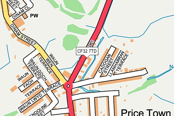 CF32 7TD map - OS OpenMap – Local (Ordnance Survey)