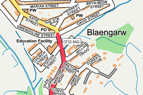 CF32 8AQ map - OS OpenMap – Local (Ordnance Survey)