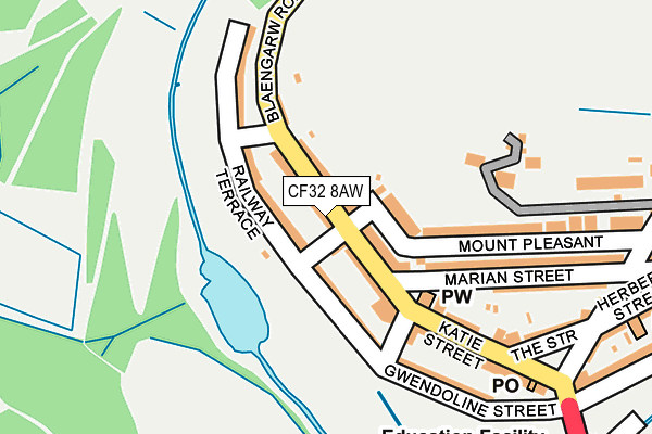 CF32 8AW map - OS OpenMap – Local (Ordnance Survey)