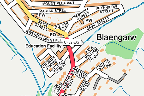 CF32 8AY map - OS OpenMap – Local (Ordnance Survey)