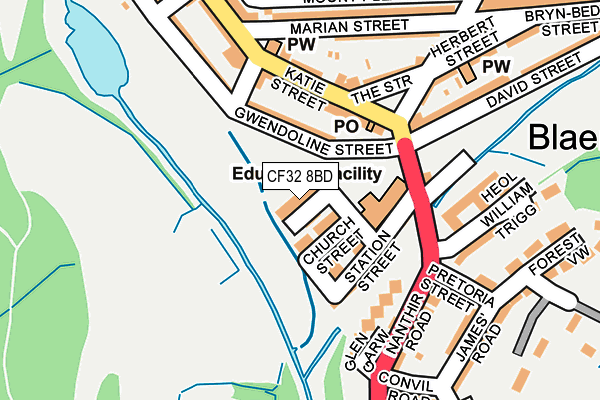 CF32 8BD map - OS OpenMap – Local (Ordnance Survey)