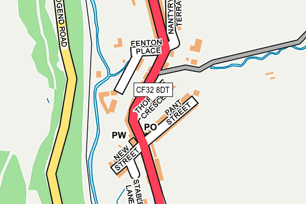 CF32 8DT map - OS OpenMap – Local (Ordnance Survey)