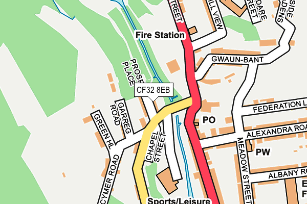 CF32 8EB map - OS OpenMap – Local (Ordnance Survey)