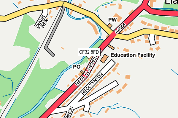 CF32 8FD map - OS OpenMap – Local (Ordnance Survey)