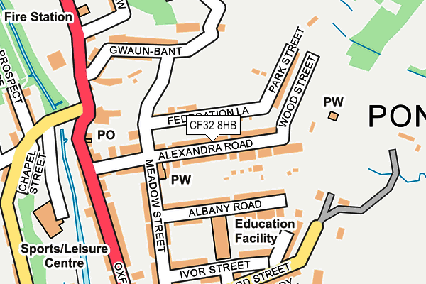 CF32 8HB map - OS OpenMap – Local (Ordnance Survey)
