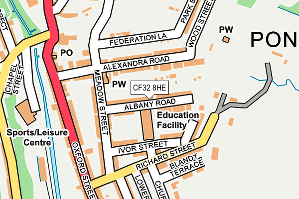 CF32 8HE map - OS OpenMap – Local (Ordnance Survey)