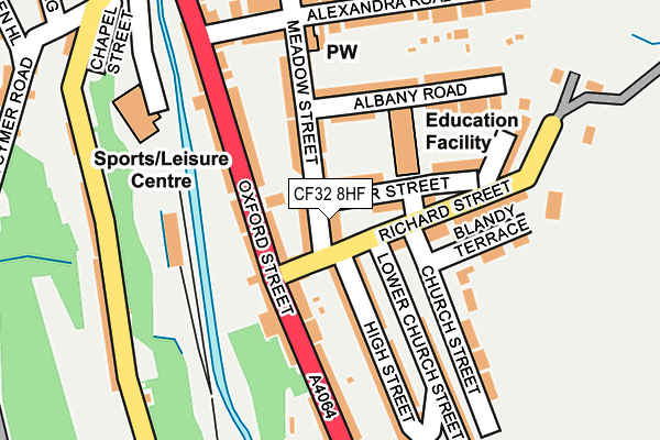 CF32 8HF map - OS OpenMap – Local (Ordnance Survey)