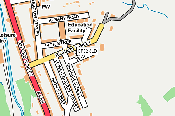 CF32 8LD map - OS OpenMap – Local (Ordnance Survey)