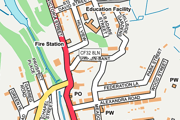 CF32 8LN map - OS OpenMap – Local (Ordnance Survey)