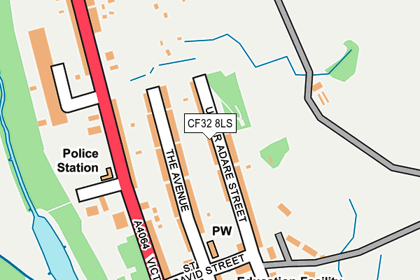 CF32 8LS map - OS OpenMap – Local (Ordnance Survey)