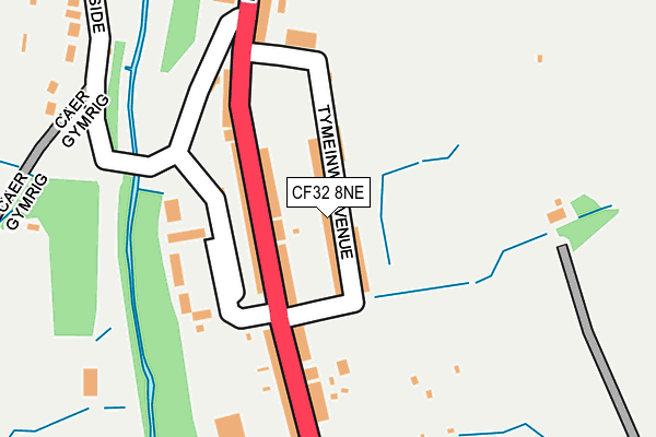 CF32 8NE map - OS OpenMap – Local (Ordnance Survey)