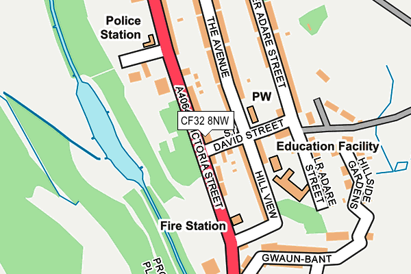 CF32 8NW map - OS OpenMap – Local (Ordnance Survey)