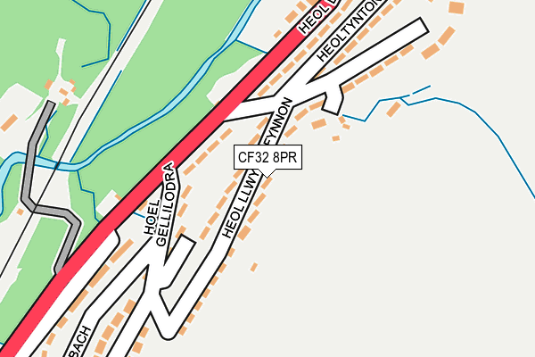 CF32 8PR map - OS OpenMap – Local (Ordnance Survey)