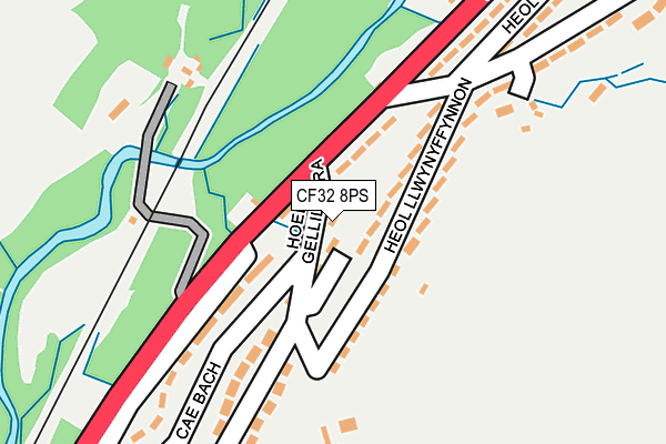 CF32 8PS map - OS OpenMap – Local (Ordnance Survey)