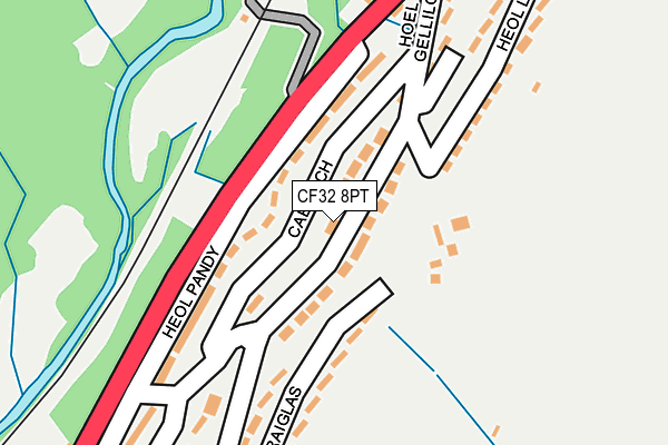 CF32 8PT map - OS OpenMap – Local (Ordnance Survey)