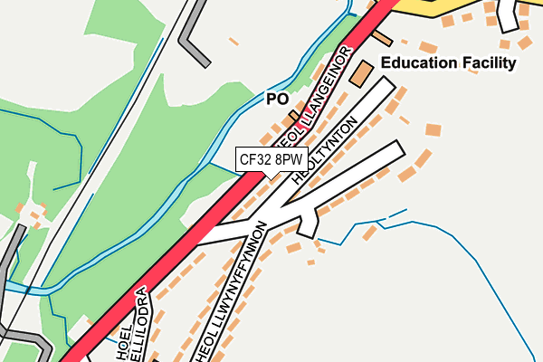 CF32 8PW map - OS OpenMap – Local (Ordnance Survey)