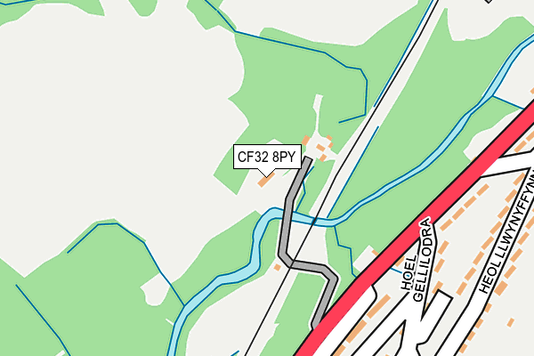 CF32 8PY map - OS OpenMap – Local (Ordnance Survey)