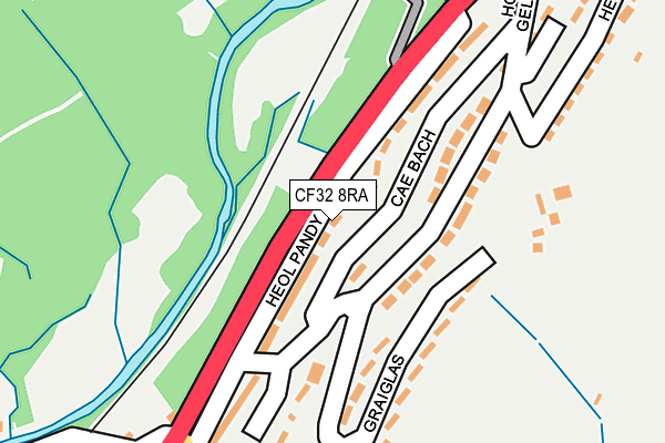 CF32 8RA map - OS OpenMap – Local (Ordnance Survey)