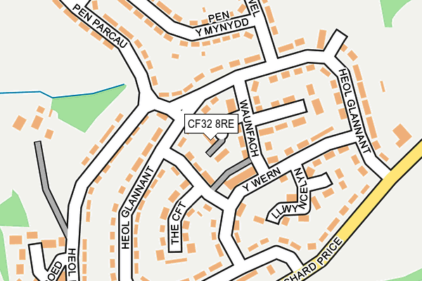 CF32 8RE map - OS OpenMap – Local (Ordnance Survey)