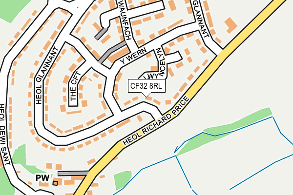 CF32 8RL map - OS OpenMap – Local (Ordnance Survey)