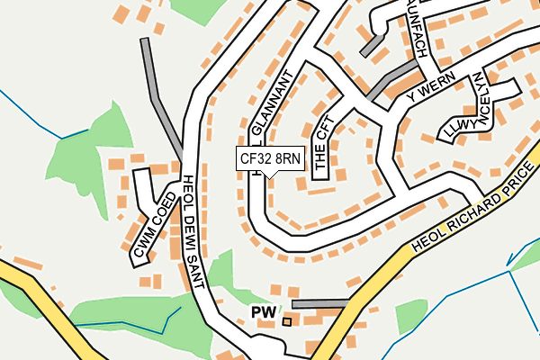 CF32 8RN map - OS OpenMap – Local (Ordnance Survey)