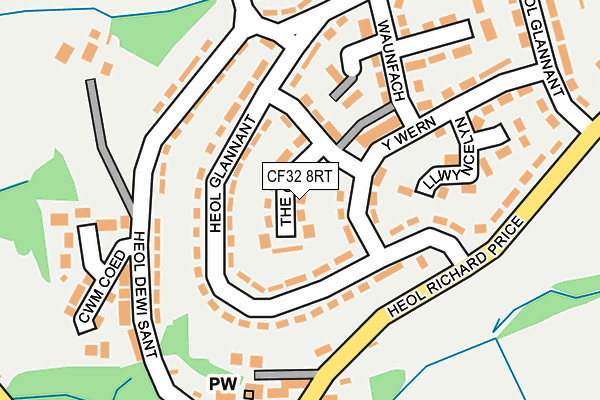 CF32 8RT map - OS OpenMap – Local (Ordnance Survey)