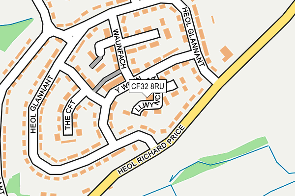 CF32 8RU map - OS OpenMap – Local (Ordnance Survey)