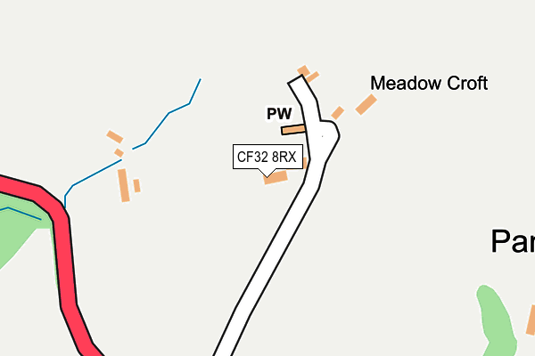 CF32 8RX map - OS OpenMap – Local (Ordnance Survey)