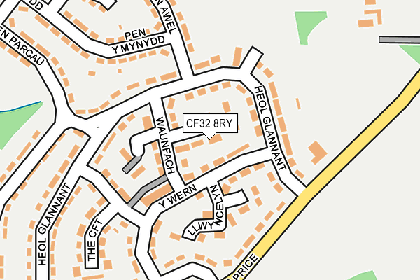 CF32 8RY map - OS OpenMap – Local (Ordnance Survey)