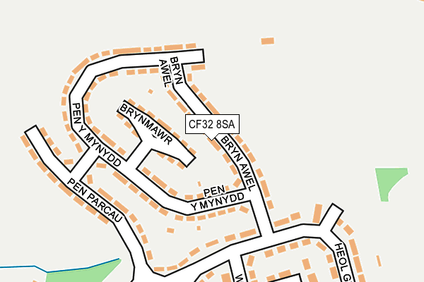 CF32 8SA map - OS OpenMap – Local (Ordnance Survey)