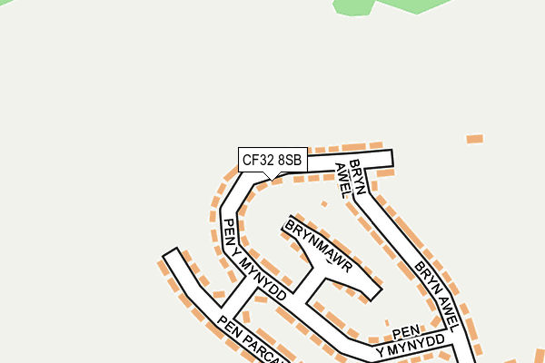 CF32 8SB map - OS OpenMap – Local (Ordnance Survey)