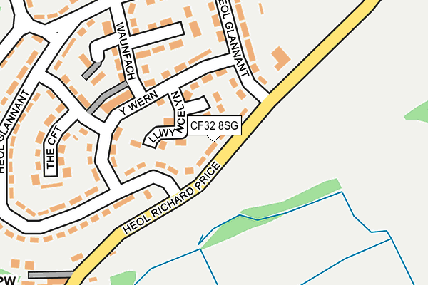 CF32 8SG map - OS OpenMap – Local (Ordnance Survey)