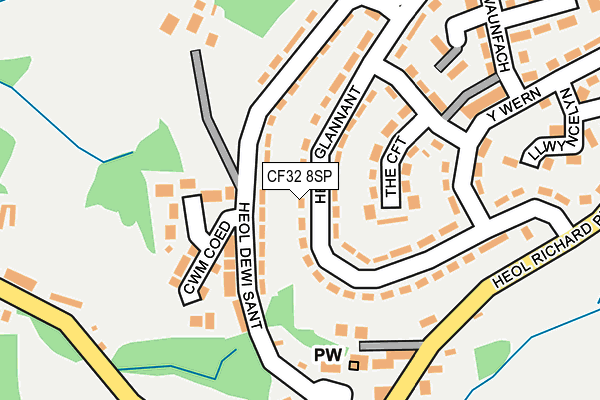 CF32 8SP map - OS OpenMap – Local (Ordnance Survey)