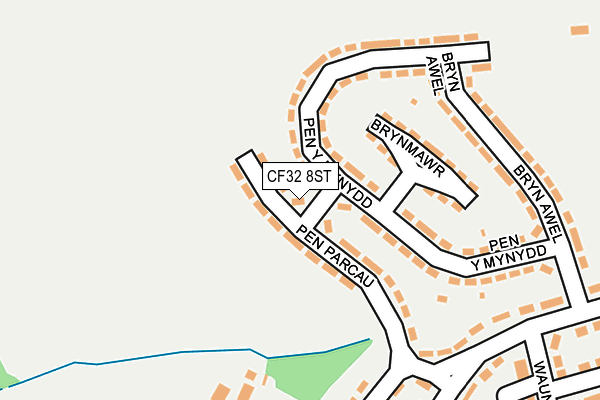 CF32 8ST map - OS OpenMap – Local (Ordnance Survey)