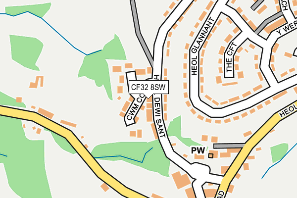 CF32 8SW map - OS OpenMap – Local (Ordnance Survey)