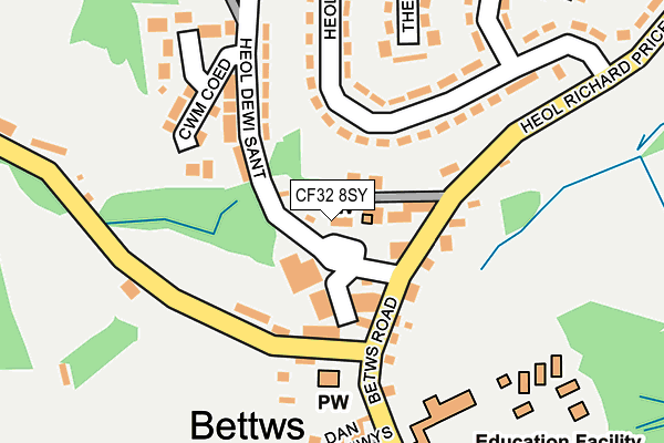 CF32 8SY map - OS OpenMap – Local (Ordnance Survey)