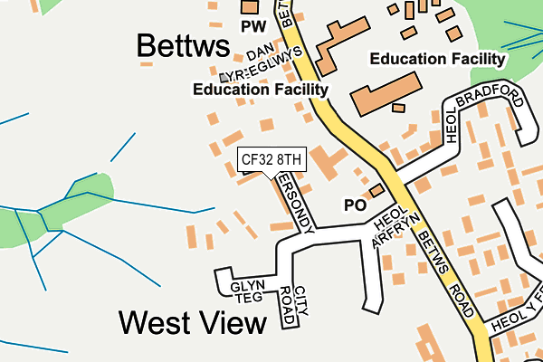 CF32 8TH map - OS OpenMap – Local (Ordnance Survey)